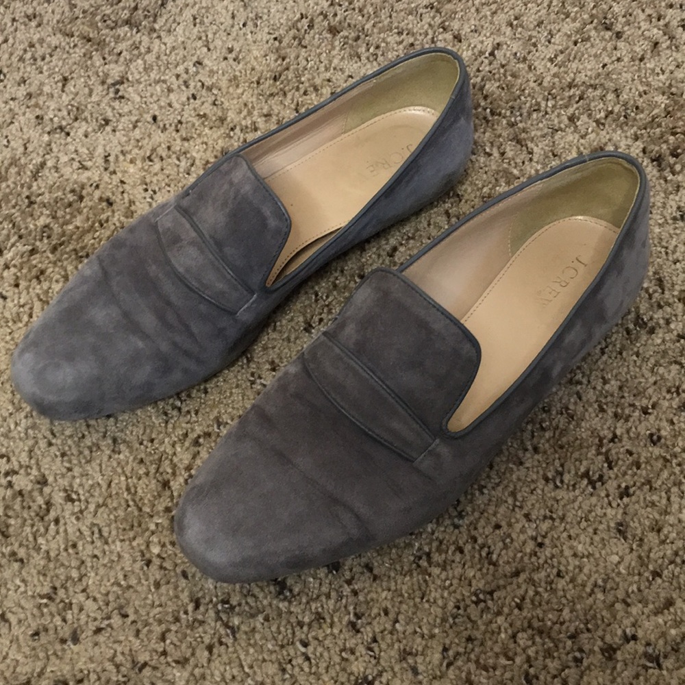J Crew Grey Suede Georgie Loafer Flats size 8.5-9